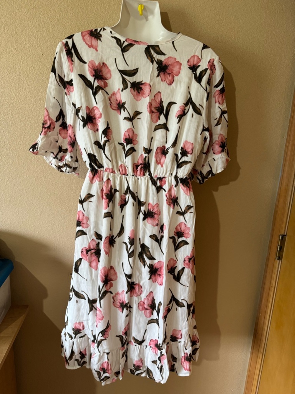 Ces Femme White Mini Dress with Pink Floral Print - Picture 8 of 12